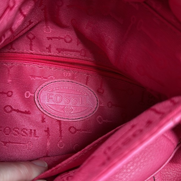 Fossil Pink Leather Shoulder Bag w crossbody strap‎ - Picture 9 of 10